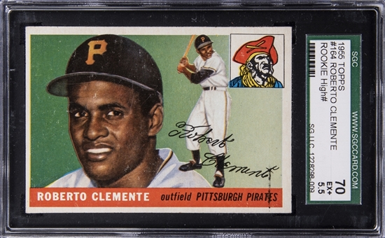 1955 Topps #164 Roberto Clemente Rookie Card – SGC EX+ 5.5